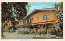 Santa Maria California CA Inn Hotel Los Angeles 1920s Vintage Postcard K4