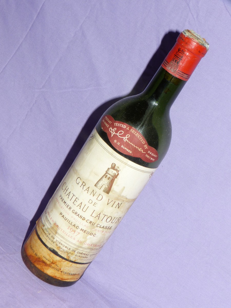 Chateau LATOUR 1957 Premier Grand Cru Empty Vintage Wine Bottle