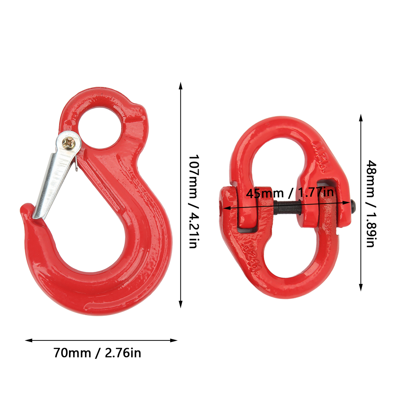 2x 10mm 8mm Hammerlock + Slip Hook Safety Chain Caravan Trailer