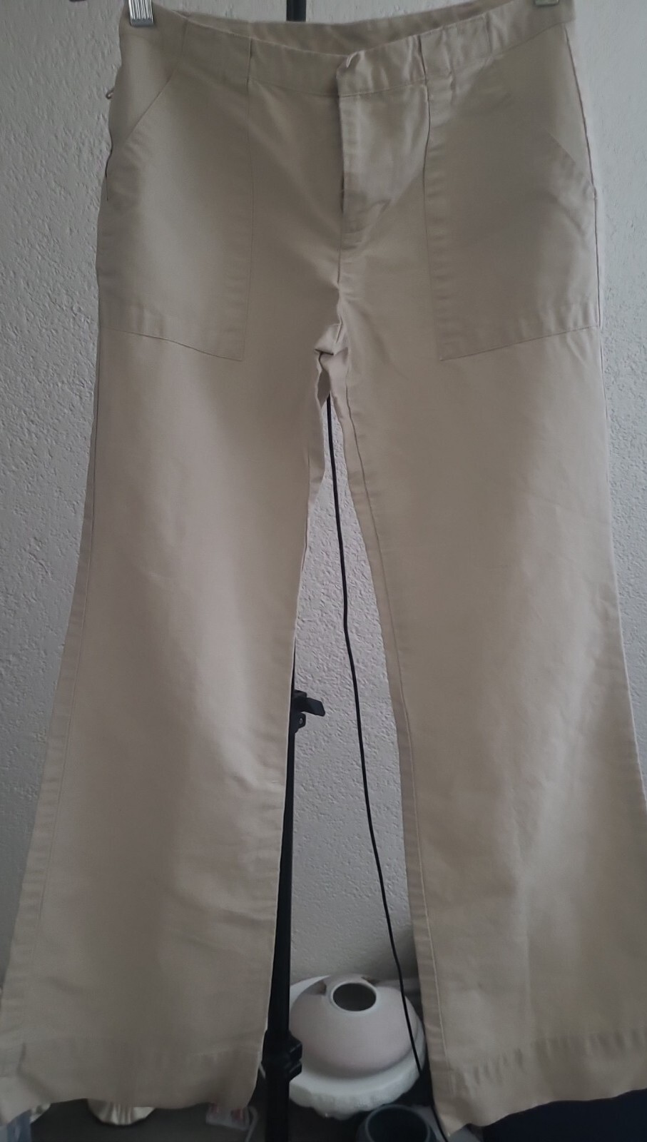 GAP 'Ellie' Wide Leg Trousers Stone Beige Linen Cotton Size 0