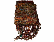 NEPALI TIBETAN CROCHET SILK SCARF MUFFLER 62"