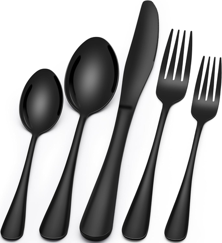 20-Pcs Black Silverware Set Black Flatware Set for 4 Food-Grade Stainless Steel - Picture 12 of 12