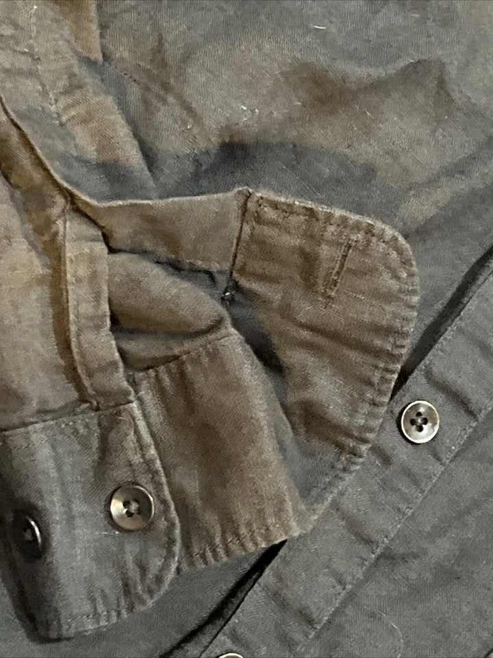 Top gris oscuro negro Kenneth Cole Reaction manga larga con capucha mezcla de algodón M Foto 3 de 4