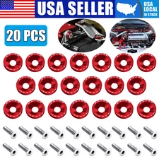 Red Universal JDM Billet Fender/Bumper Washer/Bolt Engine Bay Dress Up Kit 20PCS