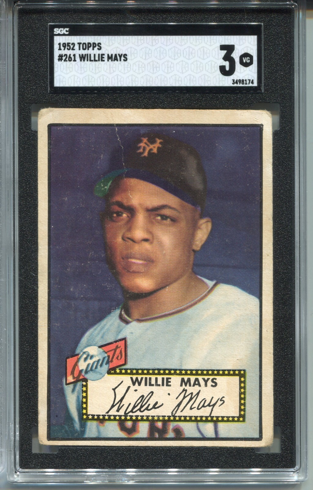 1952 Topps Willie Mays Rookie Card SGC 3 Graded Baseball #261