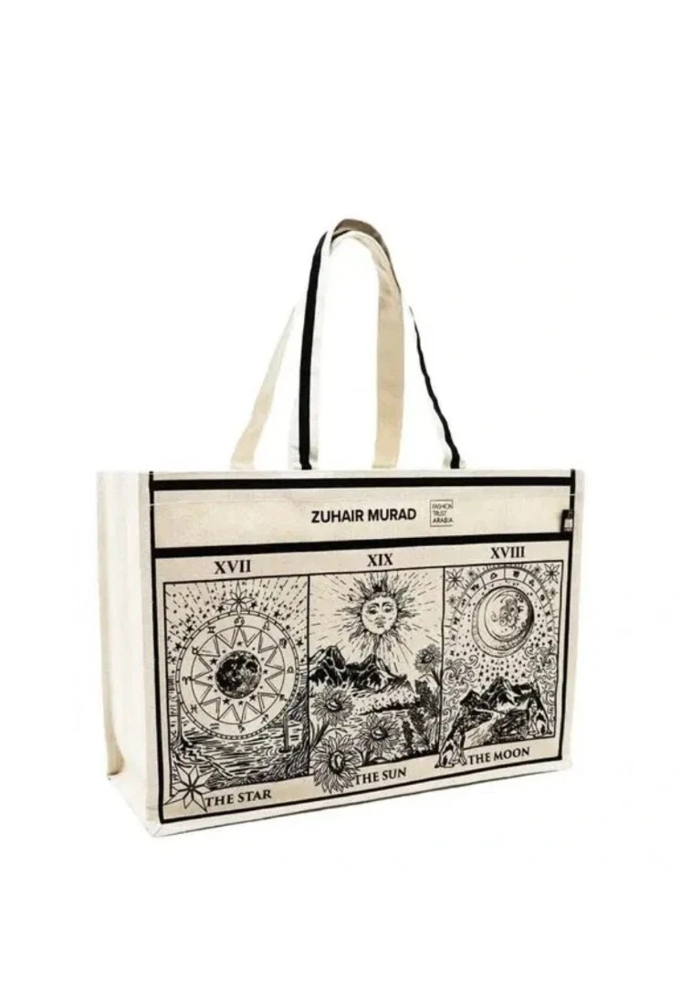 Zuhair Murad Women s Cream Black Limited Edition Designer Tote Bag