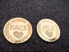 Piece pétanque pour tirer a pile ou face,neuve,laiton,diametre 4cm,idée cadeau