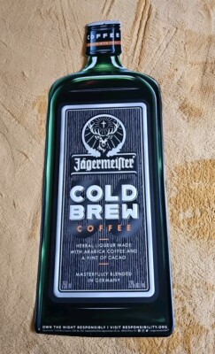 Jagermeister Cold Brew Coffee Tin Tacker Sign 24'' Bar Display
