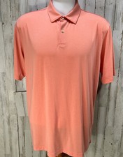 Peter Millar Polo Shirt Mens Size XL Orange Seaside Short Sleeve Stretch Golf