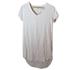 ANTHROPOLOGIE Cloth and Stone pastel pink  vneck short sleeve shirt mini dress