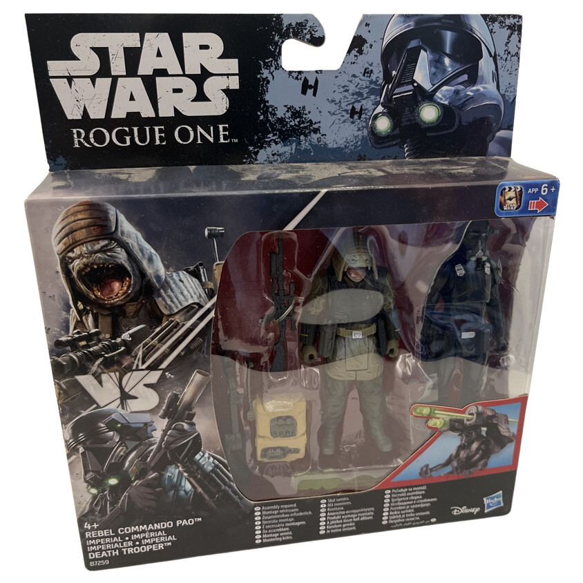 Star Wars Rogue One Rebel Commando Pao & Imperial Death Trooper Figures 3.75""