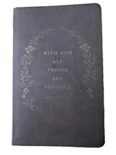 NEW With God, All Things Are Possible Journal, Gray Blank Journal Bible Verses