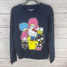 Hello Kitty and Friends by Sanrio Blue Crewneck Graphic Print Sweatshirt Womens