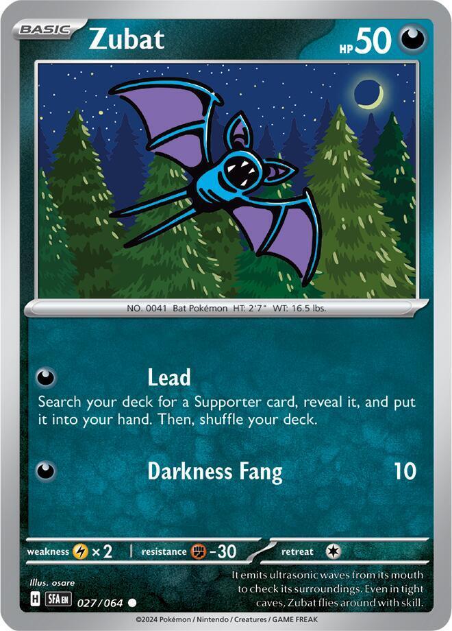 Zubat - 027/064 Shrouded Fable Pokemon - NM/MINT