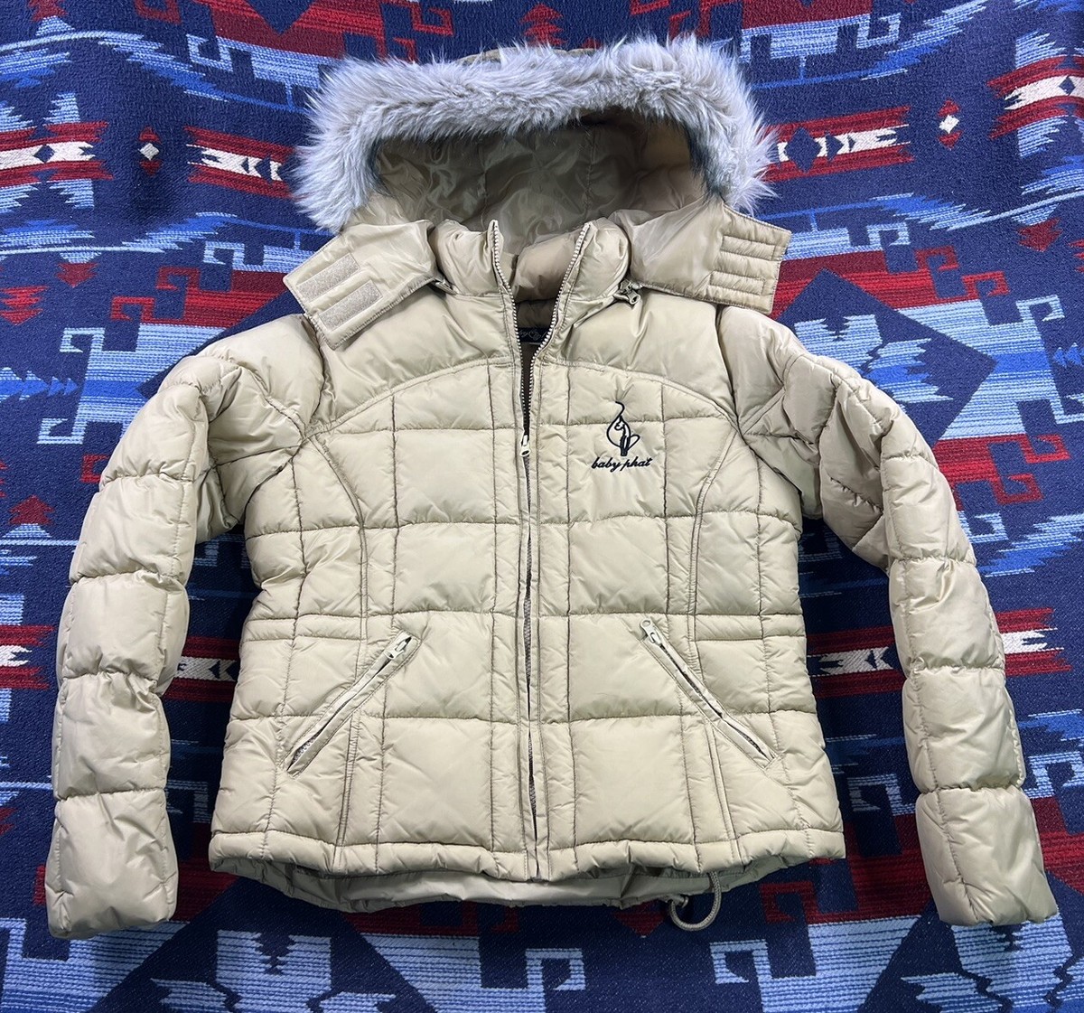 VTG Baby Phat Down Hooded Puffer Jacket Coat Y2K Hip Hop