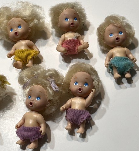 Vintage 1990s Tyco Quints Dolls 8 Girl Babies Total 2 1/4" Tall, Collectable  - Picture 11 of 14