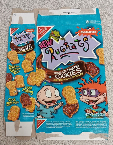 SCARCE 1999 VINTAGE NABISCO NICKELODEON NEW! RUGRATS COOKIES EMPTY FLAT BOX COOL