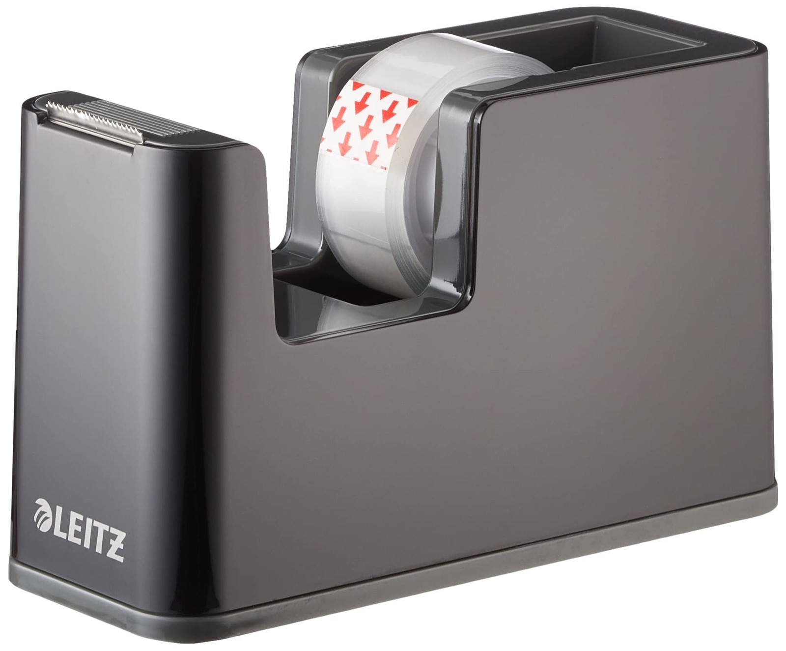 Leitz Tape Dispenser, Heavy Base, Tape Included, Black/Grey, Dual Colour Range,