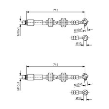 2X BOSCH BREMSSCHLÄUCHE VORNE PASSEND FÜR RENAULT ESPACE GRAND MEGANE SCÉNIC