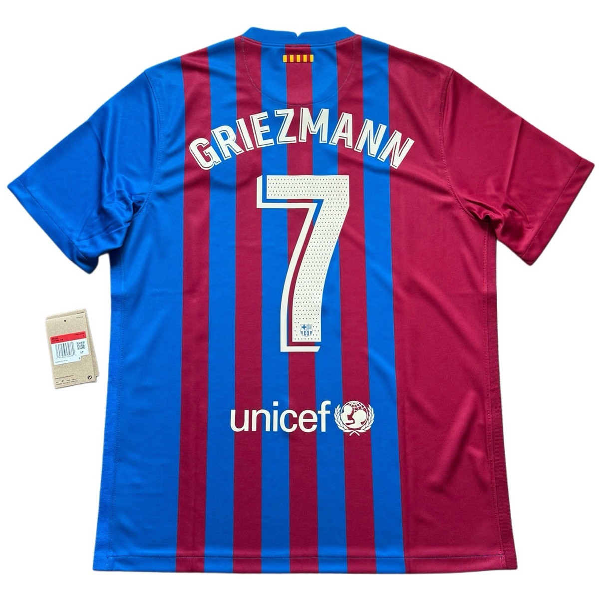 2021/22 Barcelona Home Jersey #7 Griezmann Large Nike Soccer La