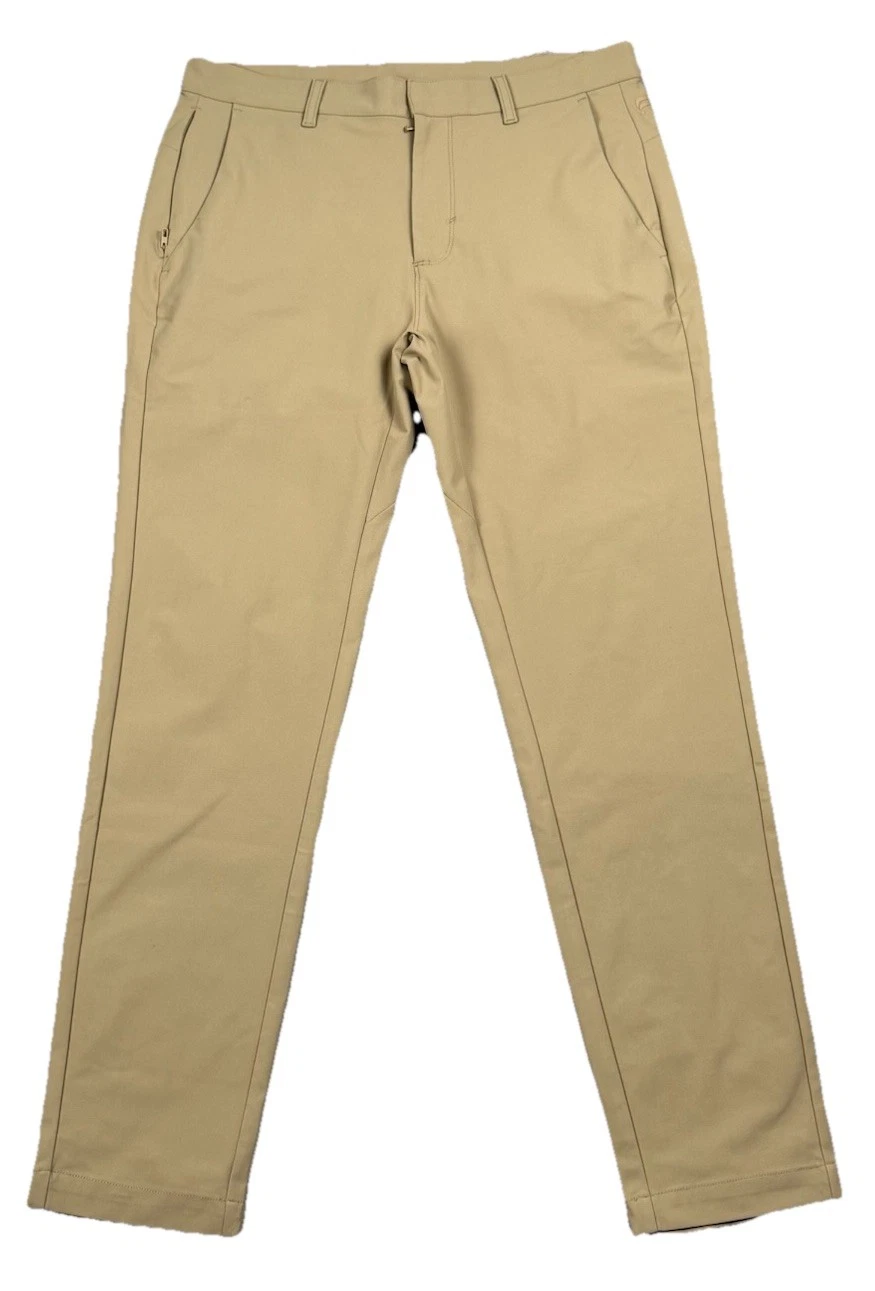 Fabletics The Only Pant Mens 33x32 Dark Twill Khaki Tan Performance Commuter