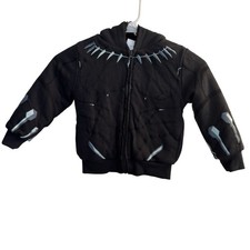 Marvel Hoodie Kids 4T Black Panther Full Zip Jacket Pockets