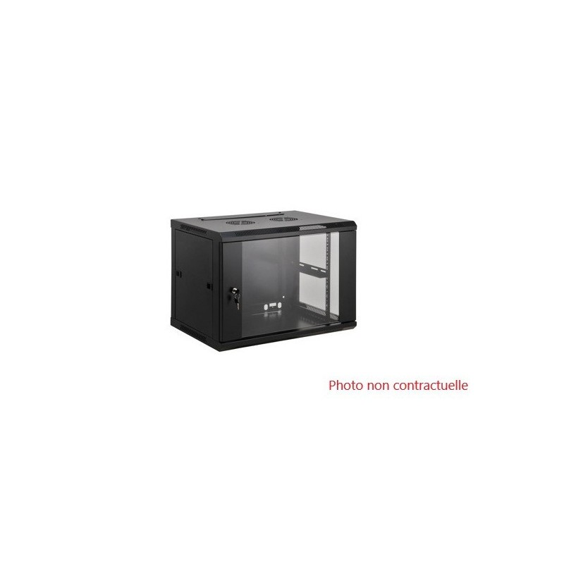 Baie de brassage 8U coffret mural réseau 19 pouces rack informatique acier 600x600 66060