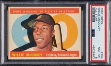 💥Willie McCovey 1960 Topps #554 Giants All Star HOF RC PSA 8 NM MT - Only 25 ^