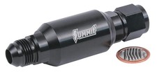 Fuel Filter Inline Mount Alum. Black -8 An Female Inlet-8 An Male Outlet Each