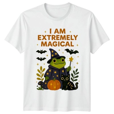 Ich bin extrem magisch Damen T-Shirt Himmlischer Frosch Hexe Halloween Geschenk