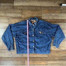 Vintage C.C. & Co Denim Jacket Men's Size L Southwestern Trim Made in USA #35106