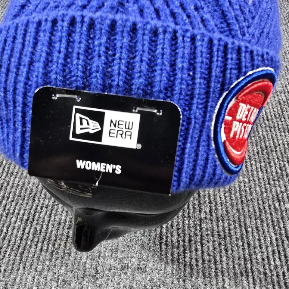Детройт поршни шляпа Beanie женщин один размер синий NBA баскетбол вязаный помпон New Era - Изображение 2 из 4