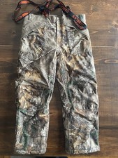 Cabelas RealTree Overalls Youth L Camo Insulated Hunting Bib Pants Double Knee