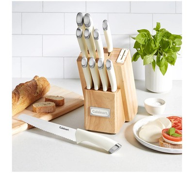 Cuisinart 12pc Classic Cutlery Block w/ Built in Sharpener White