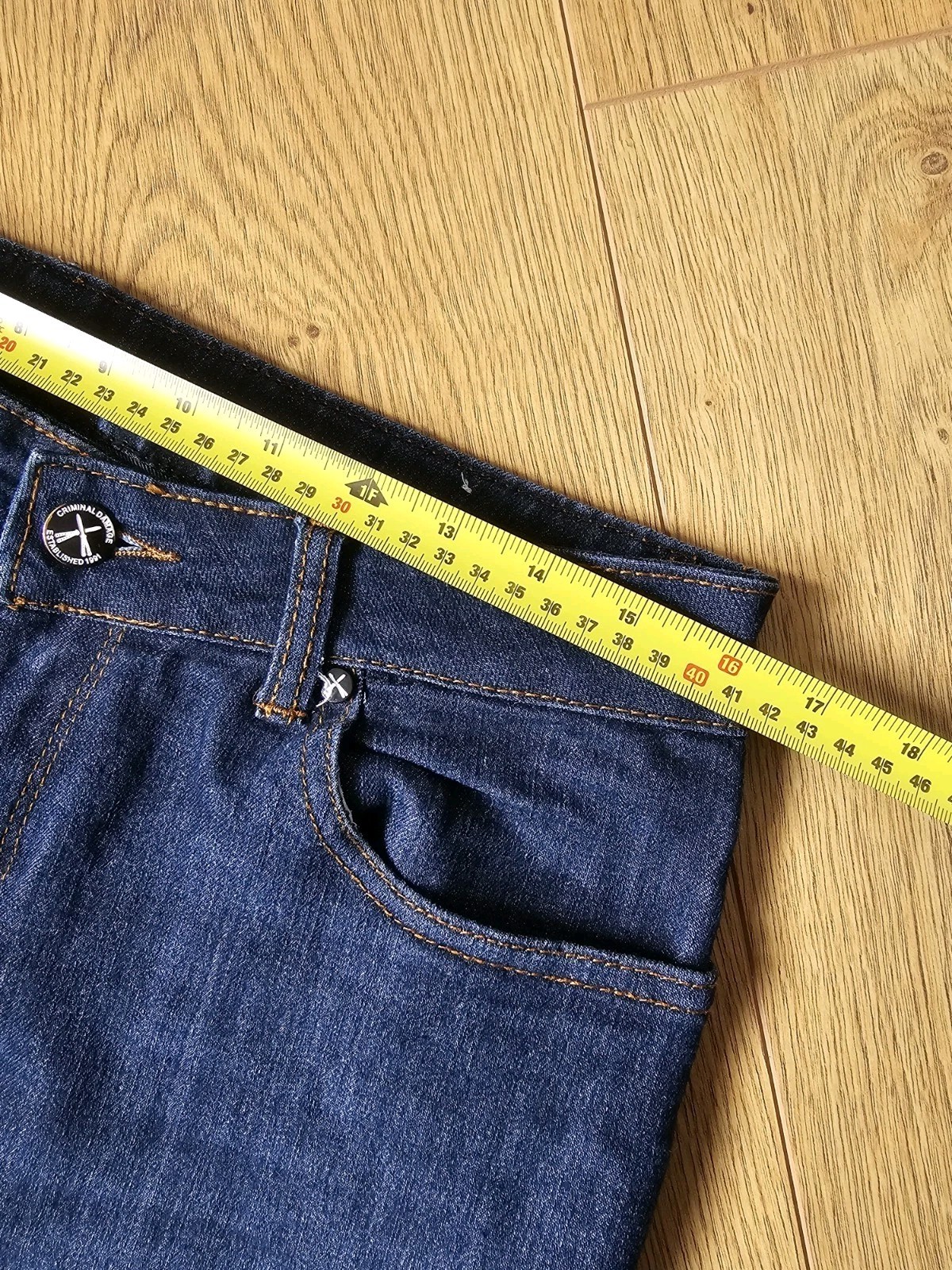Criminal Damage Mens Blue Slim Skinny Jeans W32 L32 Stretch image 9