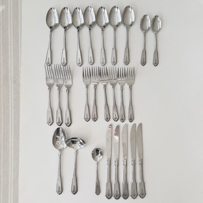 Vtg Rogers Stainless Flatware Set Norcrest Brentwood Forks Spoons Knives 26pc
