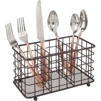 Besteckkorb Besteckaufbewahrung Organizer Metall Mdesign 3 FäCher Bronze