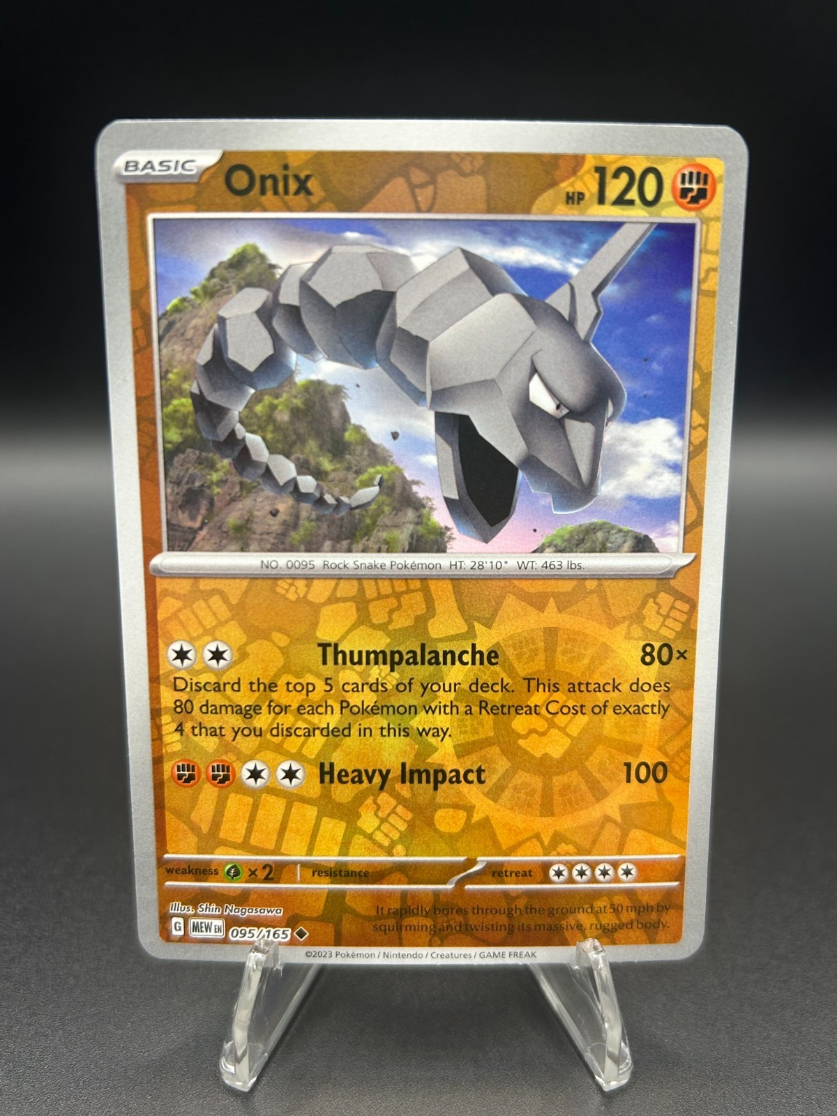 • Onix • 095/165 Reverse Holo SV Scarlet & Violet 151 Pokemon TCG NM