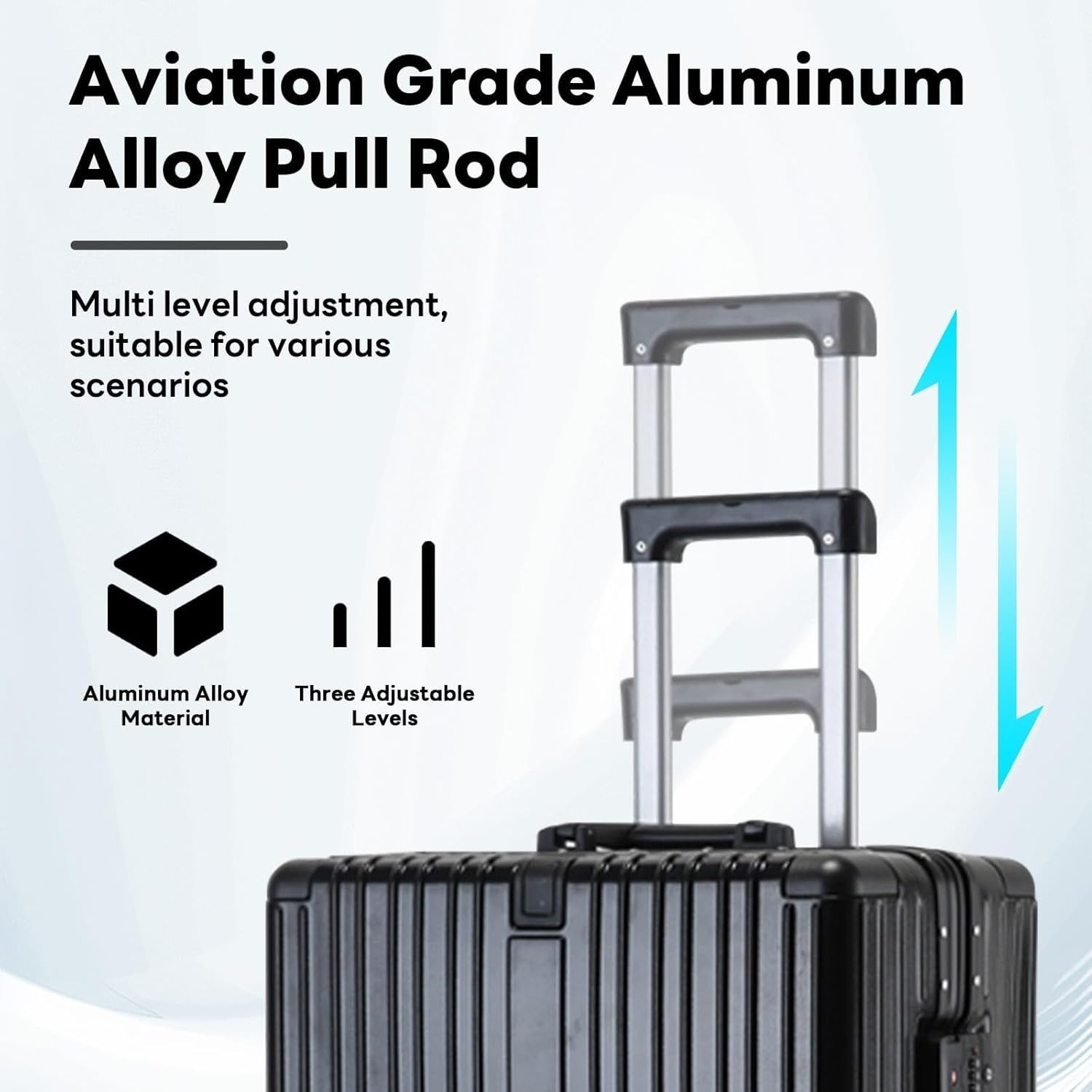 22" Aluminum Framed Suitcase Carry-On Luggage w/ TSA, USB Port, Cup&Phone Holder