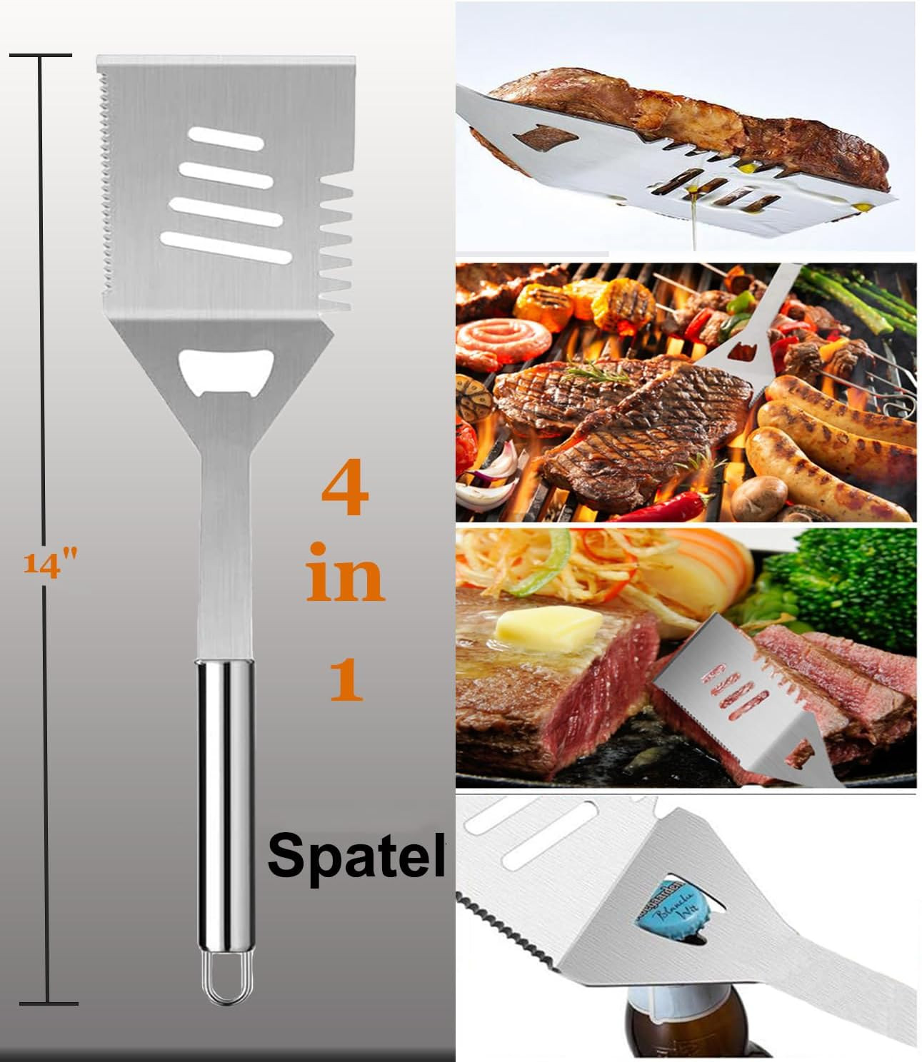 Kit Utensili Barbecue 21 Pezzi Professionale | Acciaio Inox BBQ - 3