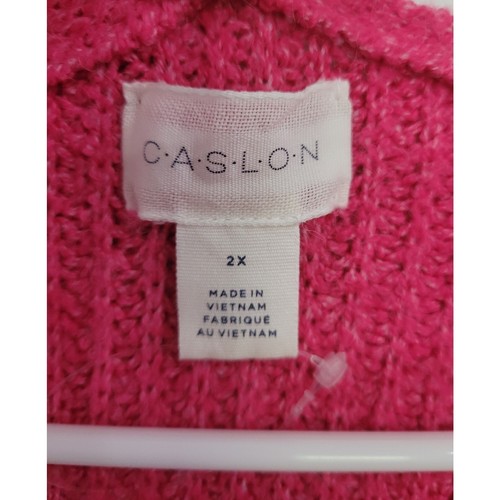 Caslon Women's Pink V-Neck Knit Sweater Size 2X #14 - Picture 4 of 5