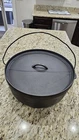 Vintage Lodge #16 Cast Iron Camp Dutch Oven Restored (*crack* in pot)