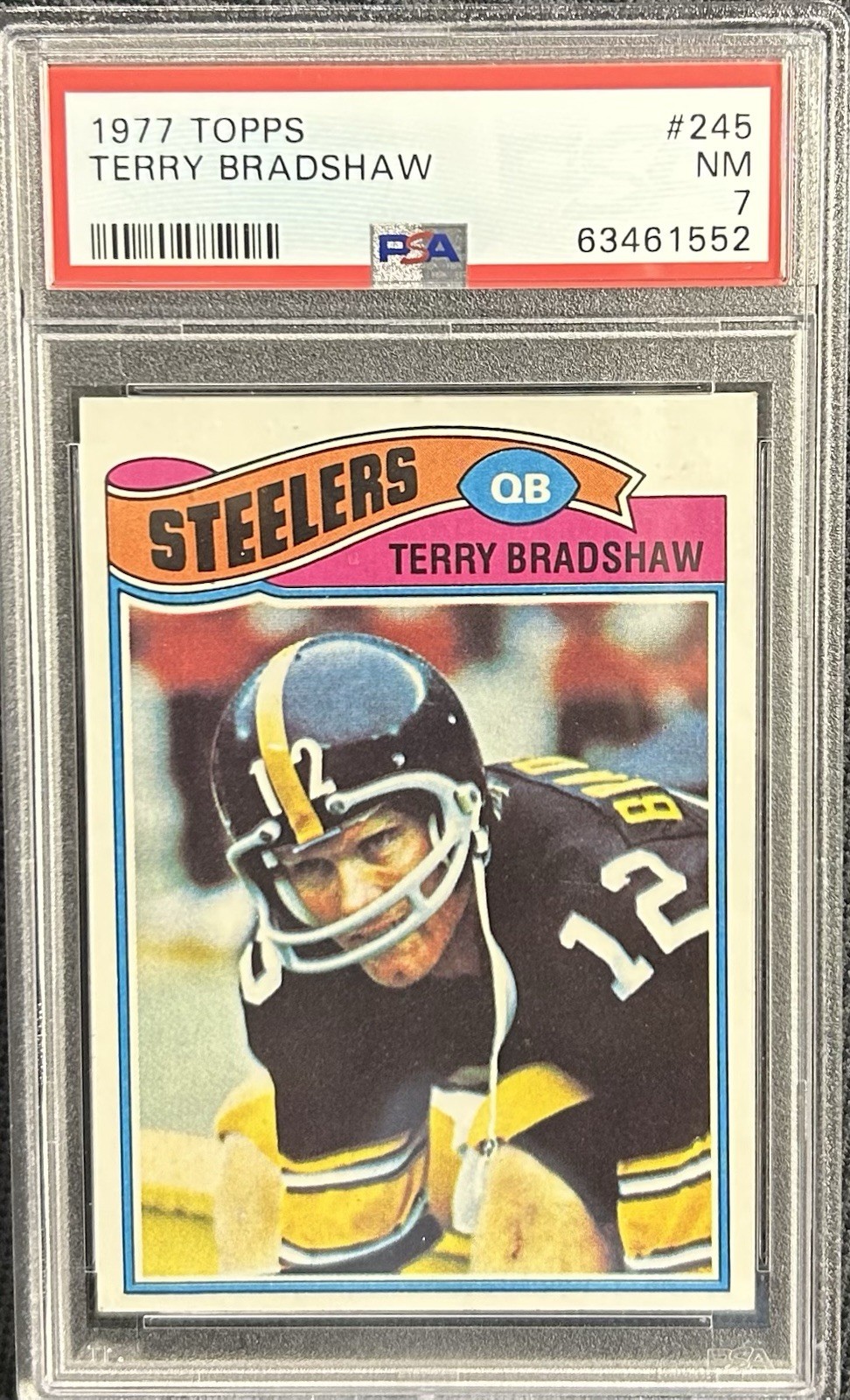 1977 Topps Football Terry Bradshaw PSA 7 - #245 - STEELERS - HOF