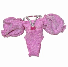 LOL OMG Twist Queen Fashion Show Doll Pink Shimmer Bodysuit Top Puff Sleeves