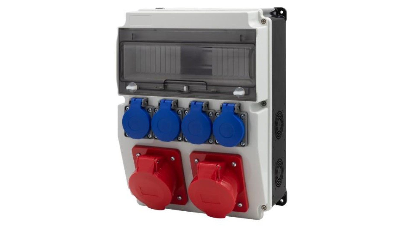 CAJA Distributor 12M BICOLOR Sockets 2x16A 5p F3.2700