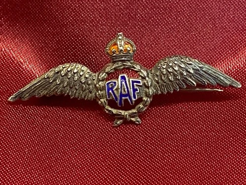 WW2 RAF Royal Air Force Sterling Silver Enamel sweetheart Brooch w/fixing