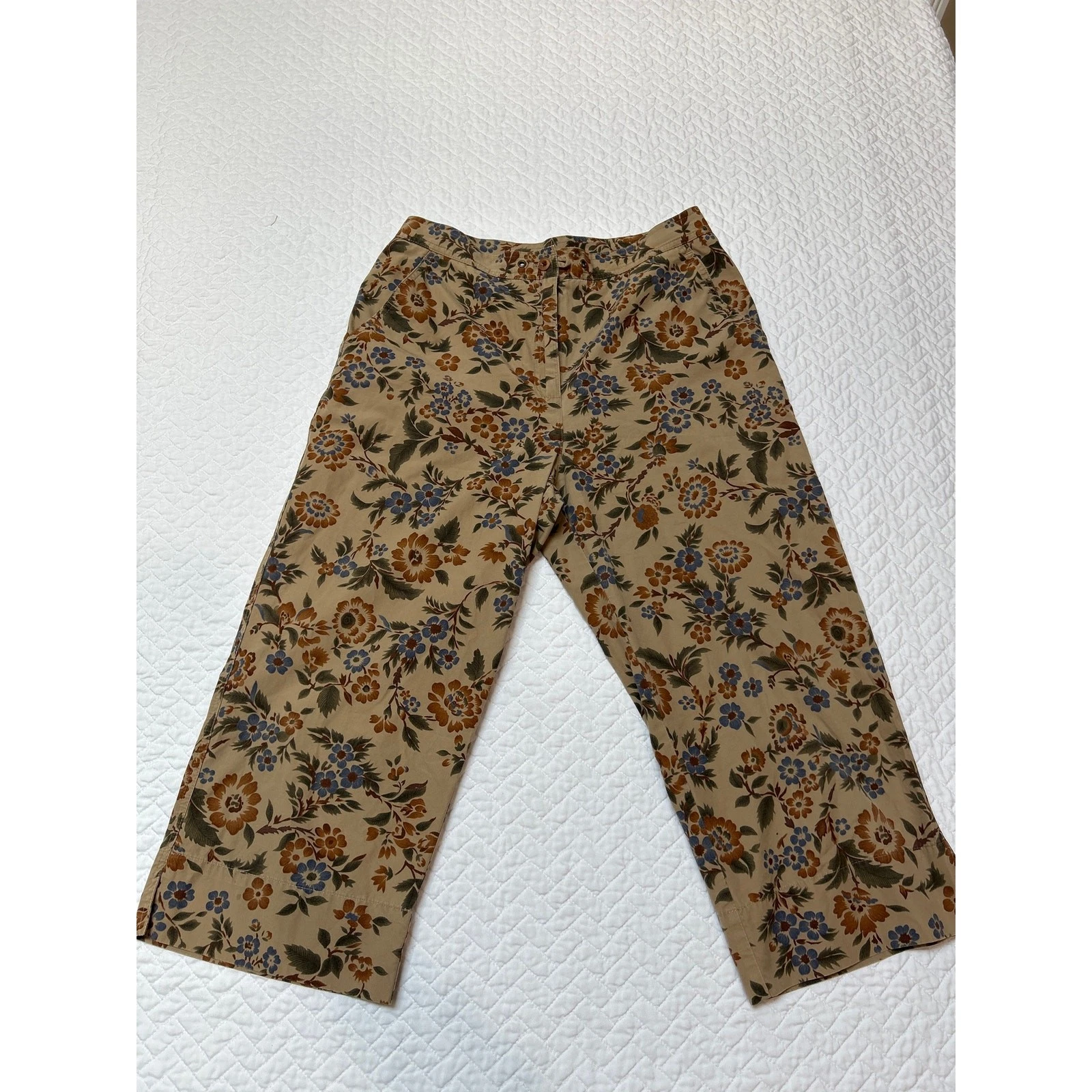 RALPH LAUREN BEAUTIFUL VTG FLORALCAPRIS / 100% Cotton. Size - 10