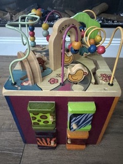 Wooden Activity Cube Zany Zoo Assortment Animals Alphabet Kids Toddlers Toys