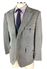 42R H BAR C USA 1960/70s Vintage Ranch Western 2 Bttn Wool Blazer Sport Coat