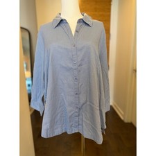 Coldwater Creek Blue Button Up Shirt Women XL...